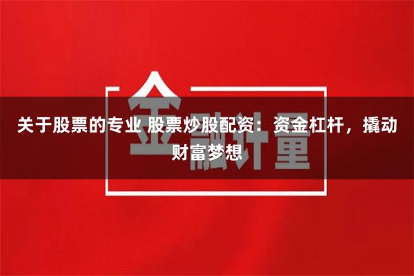 关于股票的专业 股票炒股配资：资金杠杆，撬动财富梦想